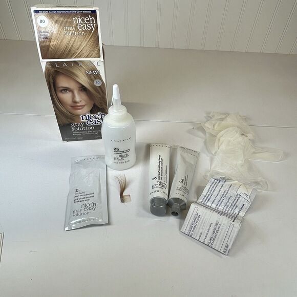 Clairol Gray Solution Nice'n Easy, 100% Coverage, #  8G Med. Golden Blonde (1)‎ - Picture 10 of 11